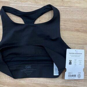Athleta Girl Transcend Crossover Bra, black, size M8/10